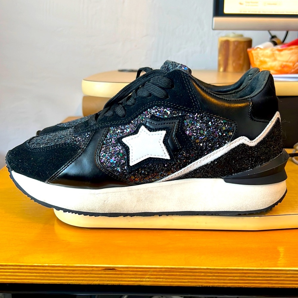 Original Atlantic Stars Suede and Leather Sneakers with Glitter